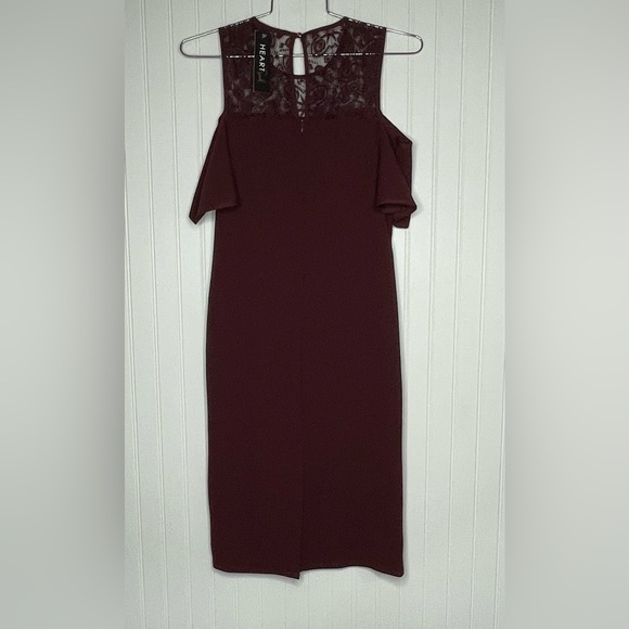 Heart Soul Lace Cold Shoulder Sheath Dress - Picture 5 of 6